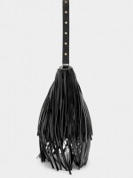 Bolso Bombonera Con Flecos Largos negro