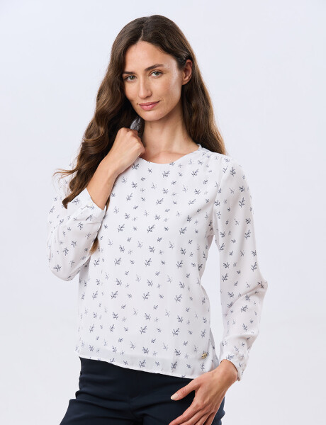 BLUSA CLASICA Hojas Azul