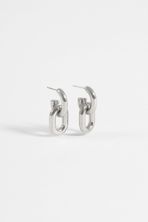 Aros acero doble plateado
