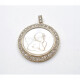 Medalla Estilo Antiguo Oro 18K, Nácar Y Diamantes Imagen Angel. Medalla Estilo Antiguo Oro 18K, Nácar Y Diamantes Imagen Angel.