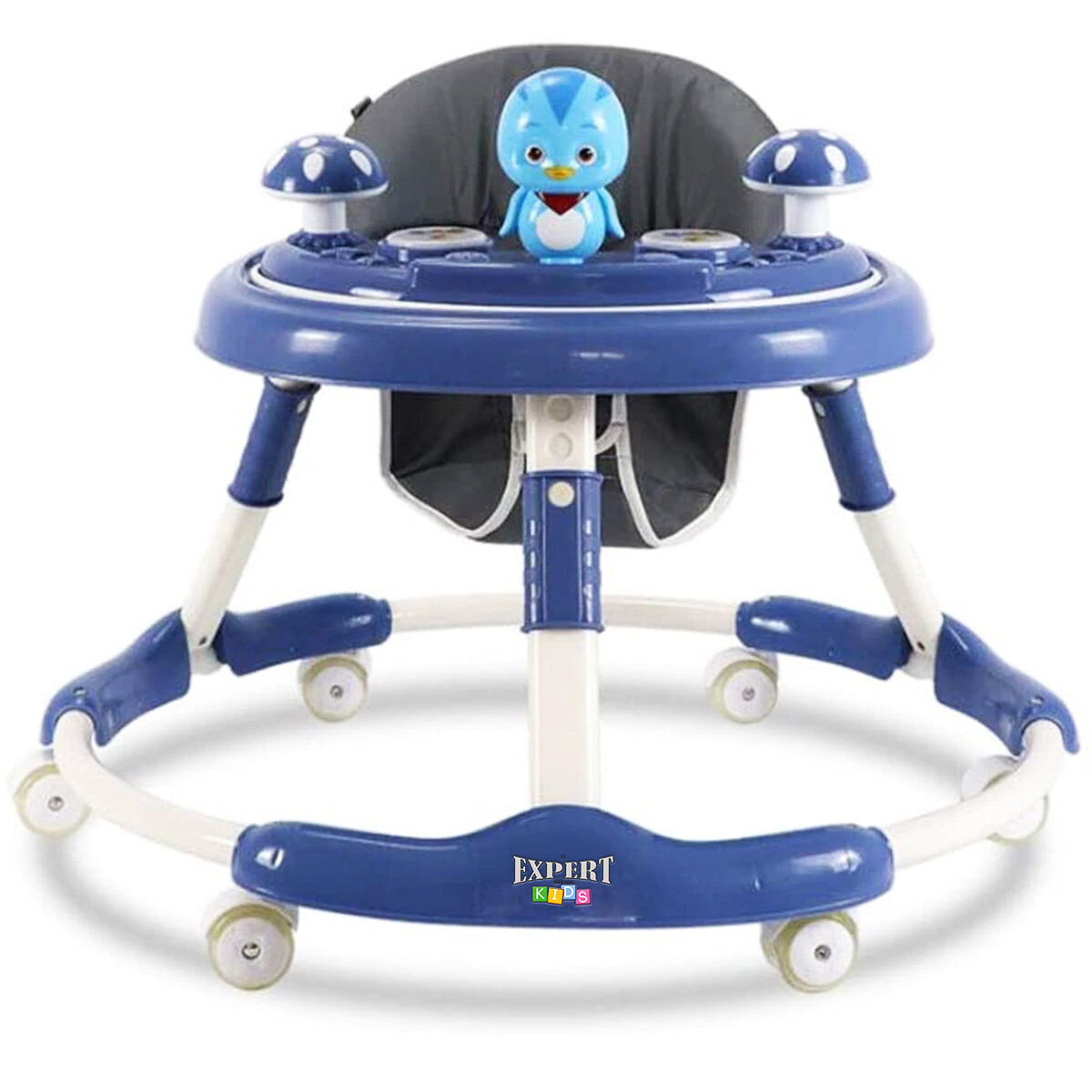 Andador Caminador Plegable P/ Bebé + Tablero de Juego - Azul 