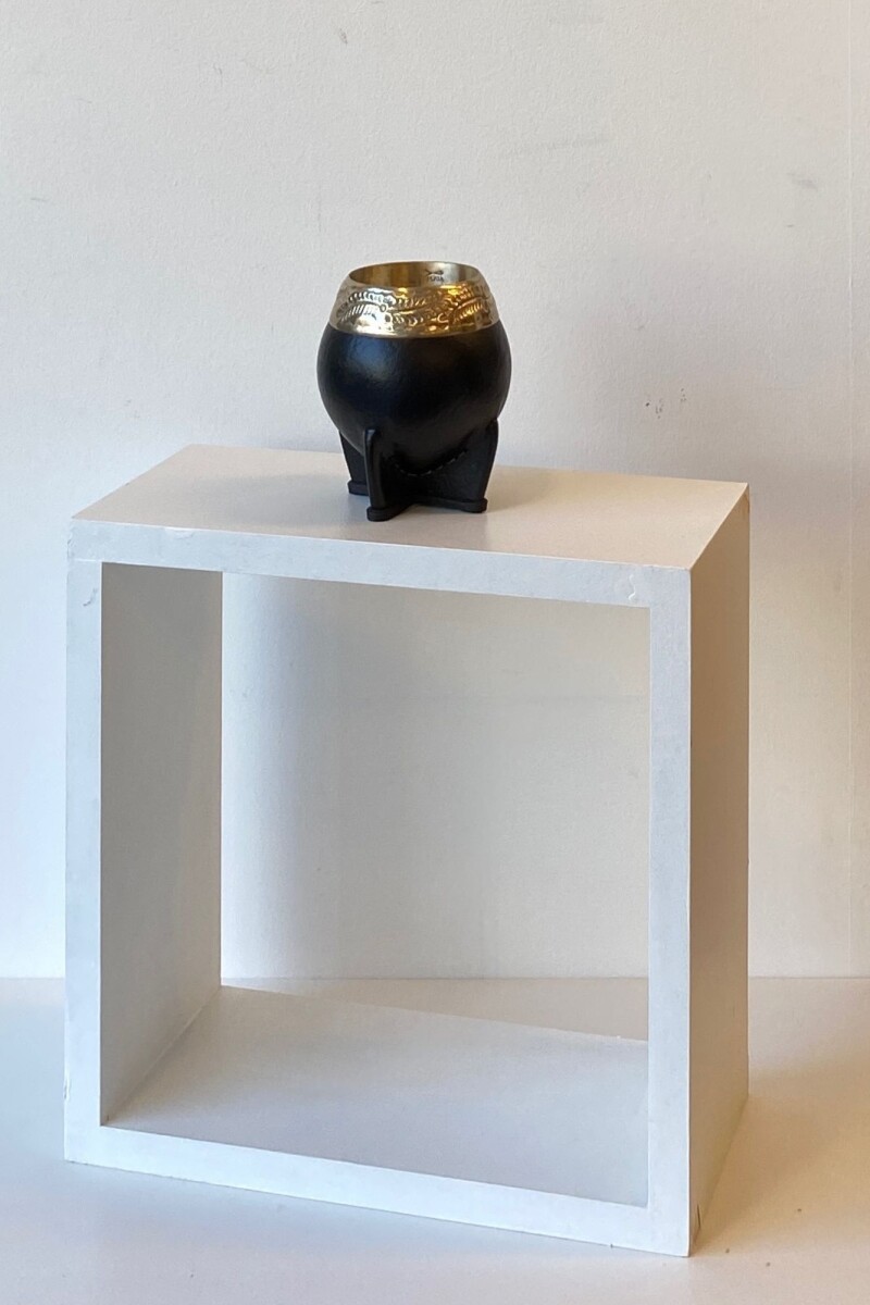 Mate con boquilla de plata - Negro 