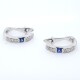Aros en oro 18k blanco, zafiros y brillantes Aros en oro 18k blanco, zafiros y brillantes