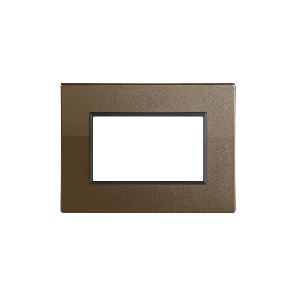 Plaqueta p/3 mód anodizado oscuro - Duomo Flat ELE01192