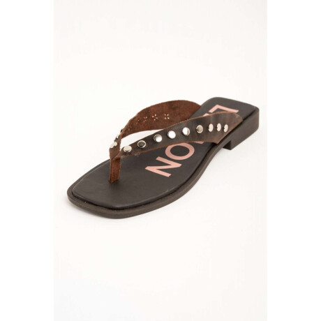Sandalia Ojota Cuero Chocolate