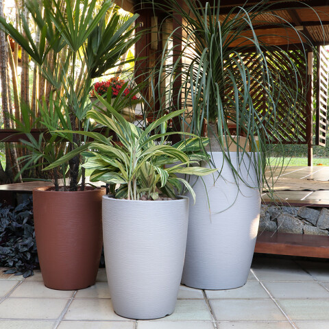 Maceta "THAI" Ø53 x 67cm. símil cemento -TRAMONTINA TD0366