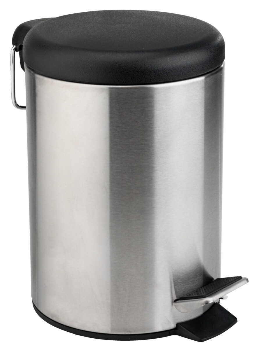 Papelera con pedal GUNSTA 3L acero/negro 