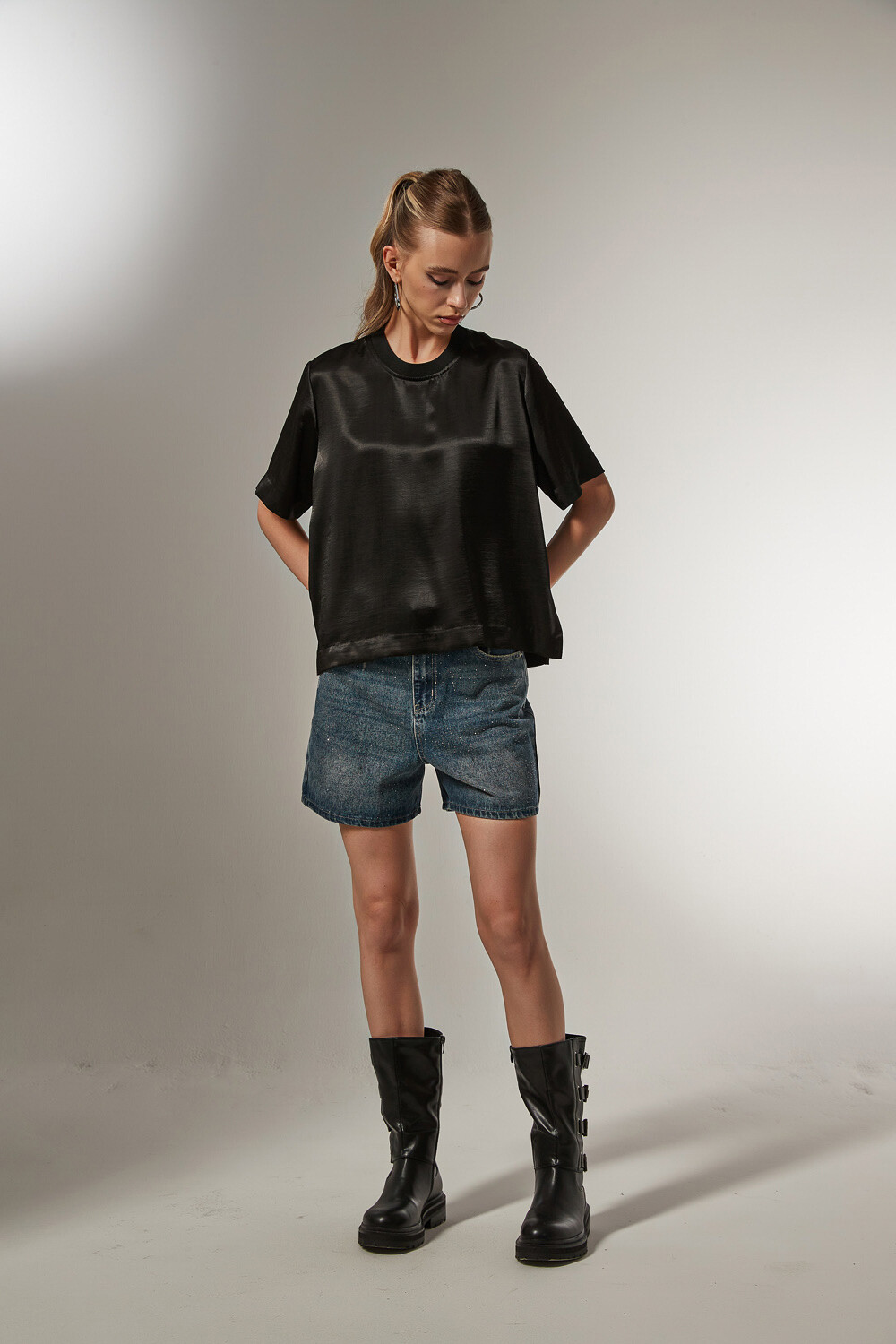 Short Marva Azul Grisaceo