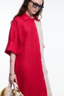 VESTIDO CONTRASTE Rojo