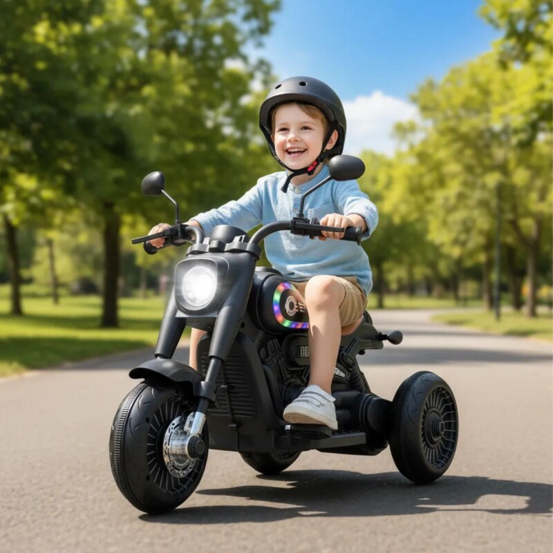 Moto BLASTER a Bateria 6V con Luces y Sonido Bebesit - Negra Moto BLASTER a Bateria 6V con Luces y Sonido Bebesit - Negra