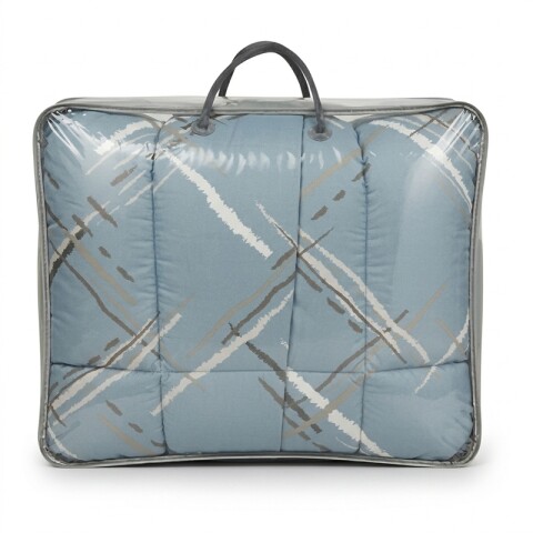 Acolchado 1 Plaza Doble Faz Microfibra Térmico 150 x 230cm - Celeste Nieve Acolchado 1 Plaza Doble Faz Microfibra Térmico 150 x 230cm - Celeste Nieve