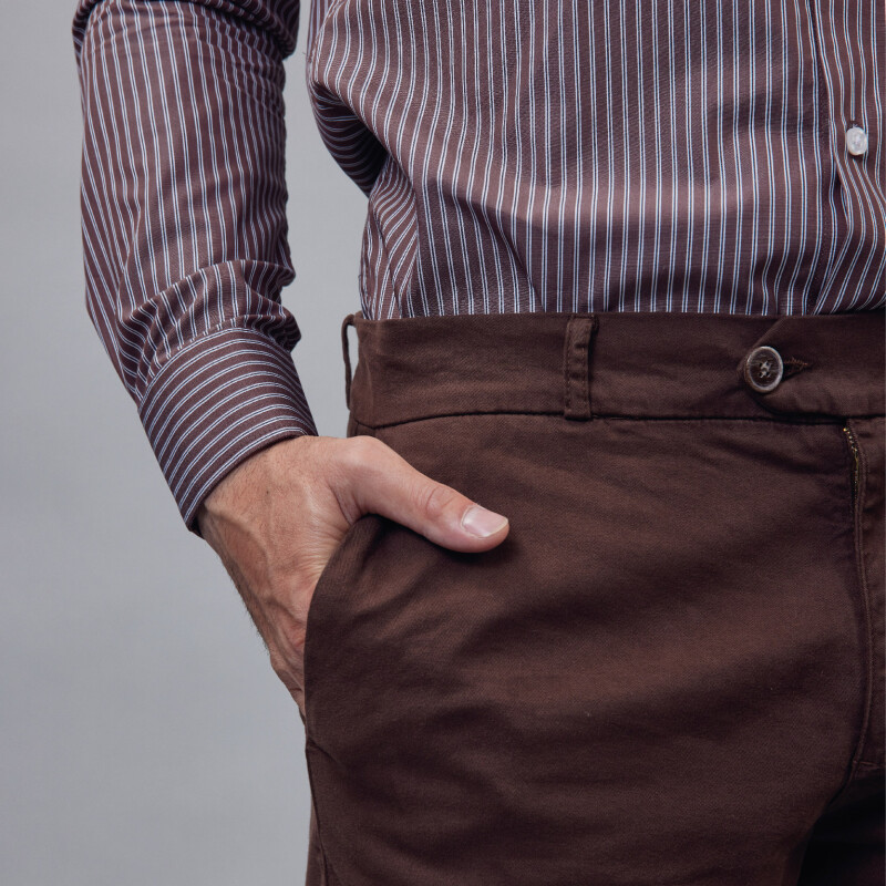 Pantalón de gabardina sport Chocolate