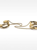 Aros Efecto Doble Con Cadena dorado