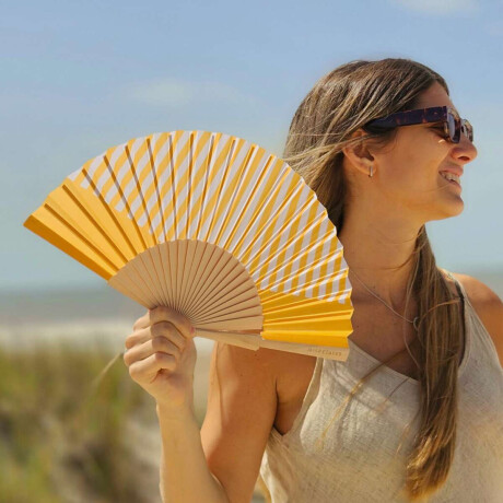 Abanico diseños en amarillo Rayas