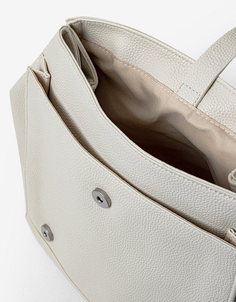 Mochilas Urbanas Mochila Con Hebillas - Blanco Crudo