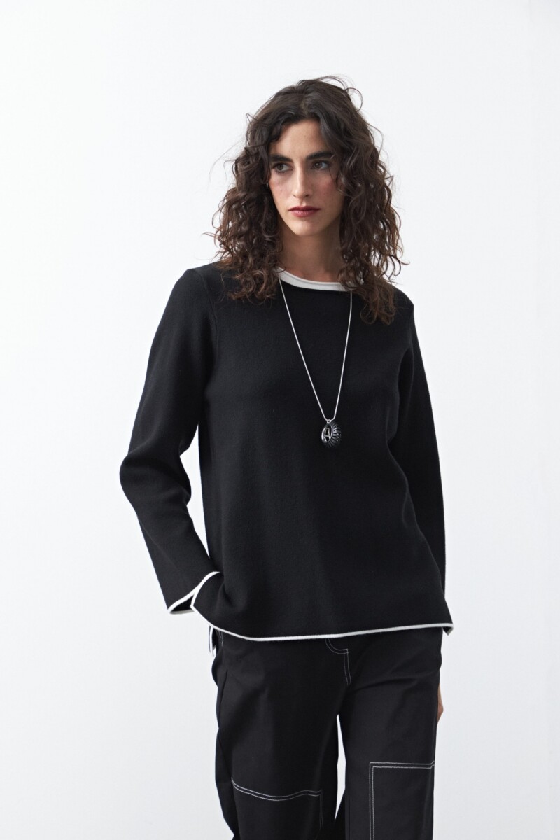 SWEATER GENARO - Negro/Blanco 
