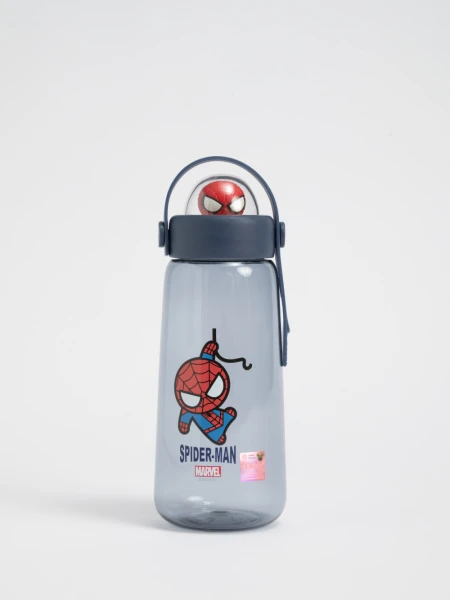 Botella plastico spiderman 600 ml Azul Marino