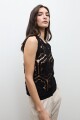 Top tejido crochet negro