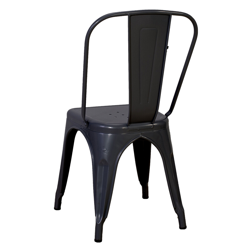 SILLA DE COMEDOR CY-20002 METAL NEGRO ESTILO TOLIX