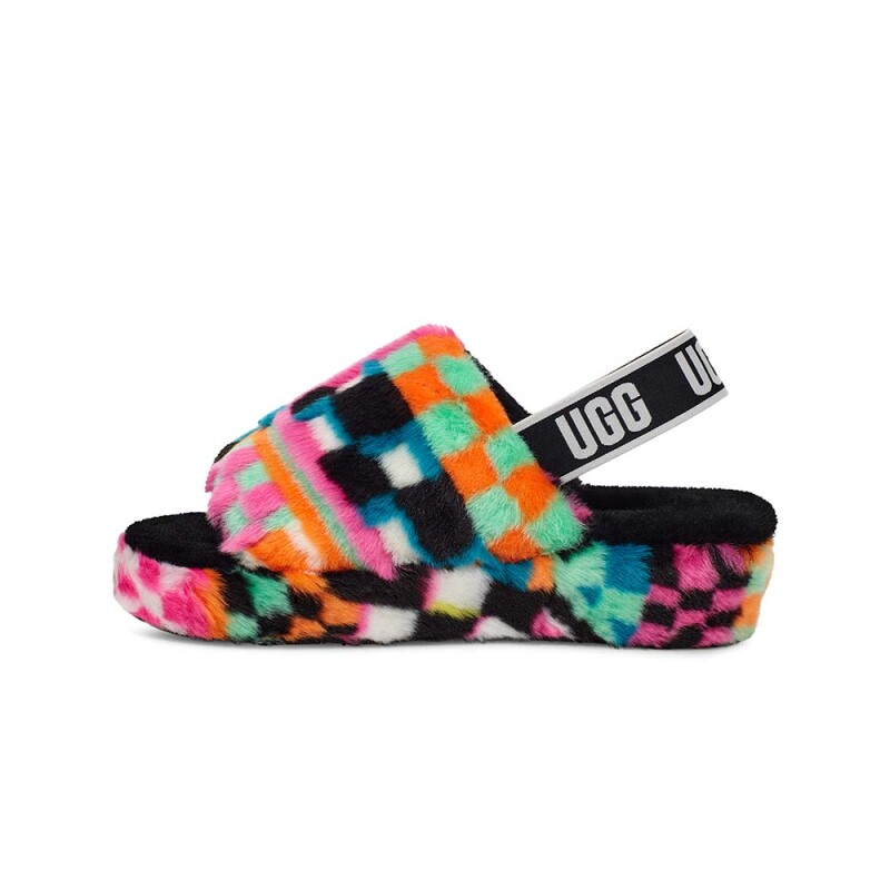 Fluff Yeah Slide Checks - Mujer Black Multi