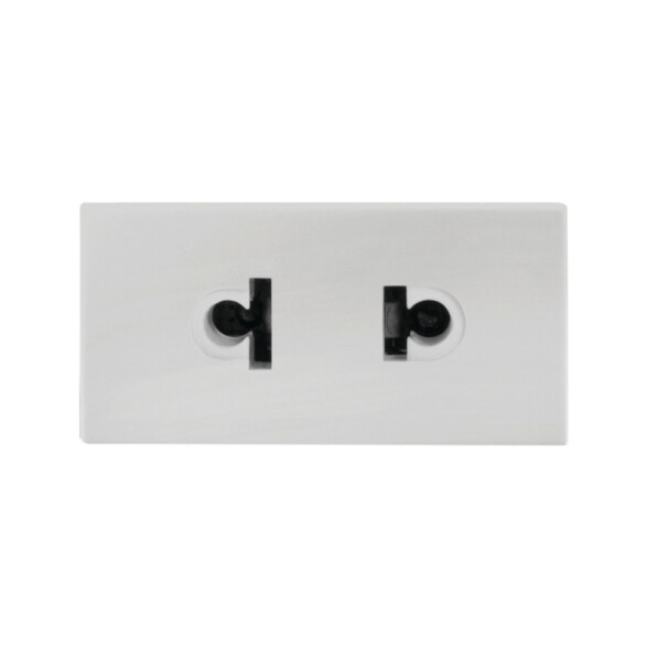 Módulo tomacorriente euroamericano blanco - Reggio M46214