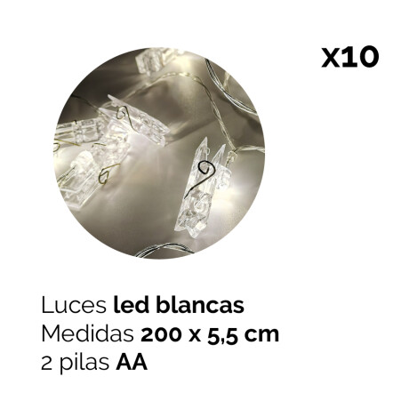 Luces Led X10 Palillos Bla 3aa Mica 1832 Unica