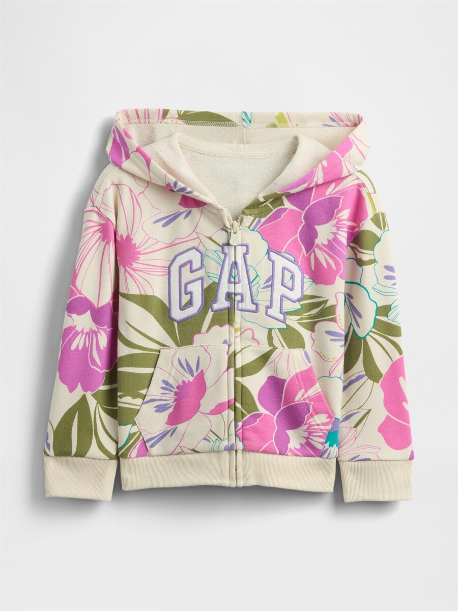 Buzo Canguro Con Cierre Logo S/Felpa Toddler Niña - Tropical Floral 