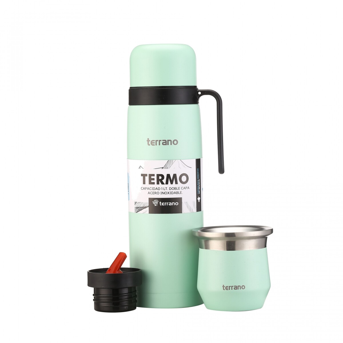 Kit Termo Manija Rigida + Mate Flap - Verde Agua 