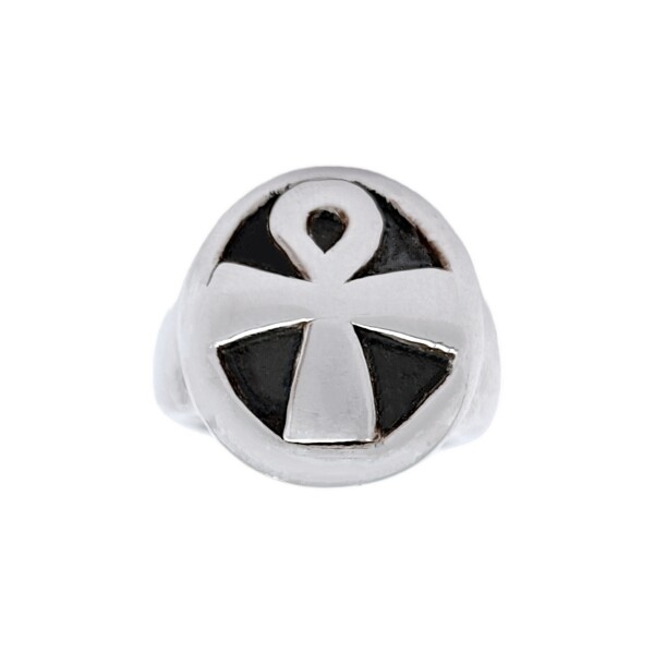 Anillo Cruz Egipcia-Plata 925 Inflada-Sin Piedra-AN3023 sinpiedra