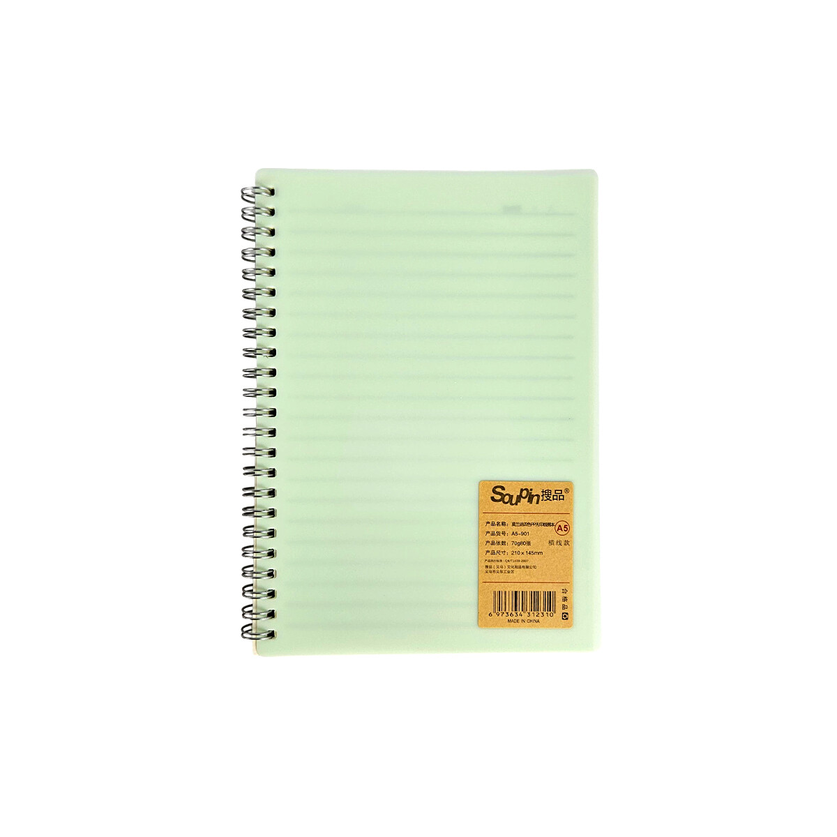 Cuaderno Tamano A5 Con Renglones De 80 Hojas Color Pastel - Verde 