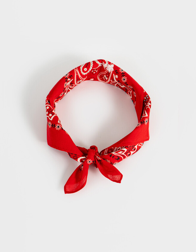 Vinchas Textiles Pañuelo Pañuelo Paisley Bordado - Rojo Cereza