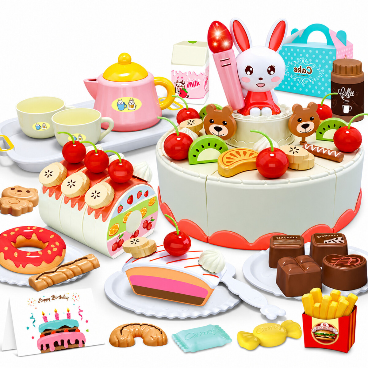 Set Torta Cumpleaños Juguete 85 Piezas Cocina Didacticos 