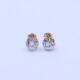 Caravanas antiguas oro 18k con brillantes engarce 6 puntas. Caravanas antiguas oro 18k con brillantes engarce 6 puntas.