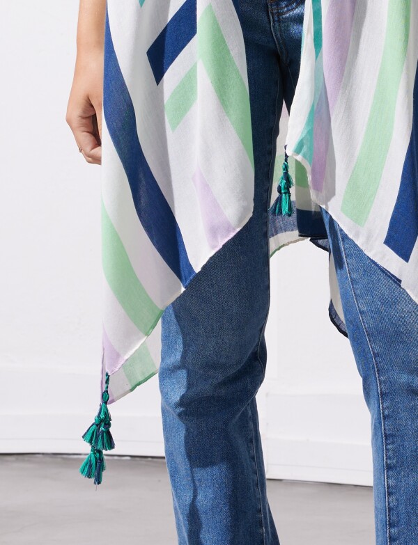 Kimono Lineas MULTI/AZUL