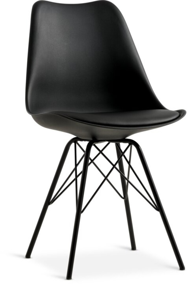 Silla de comedor KLARUP polipiel negro/negr 