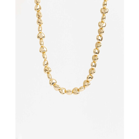 Collar Corto Corazones Metal Bold Dorado