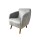 Sillón poltrona Lumax Kira nórdico 1 cuerpo de tela Granito