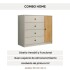 Cómoda Cajonera Guardarropa 4 Cajones 1 Puerta Moderna Miel Blanco 1