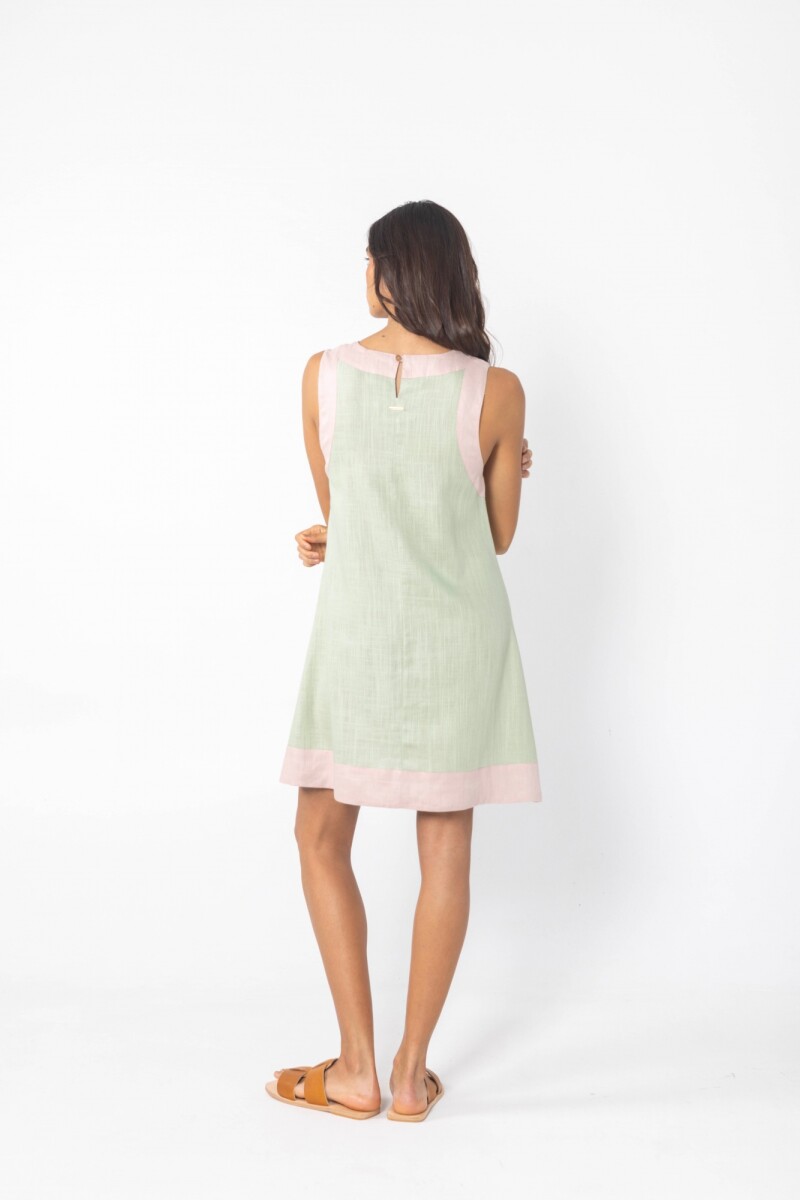 VESTIDO ACAI SHORT SS24 Menta Y Rosa