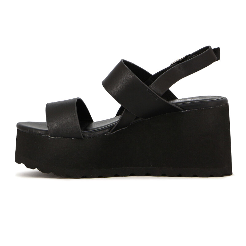 Sandalias Mujer Darkness Plataforma Con Dos Tiras Negro
