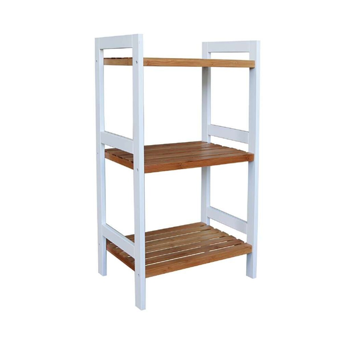 Estanteria 3 Tablas 45X32X80 Cm - Bamboo Con Blanco 