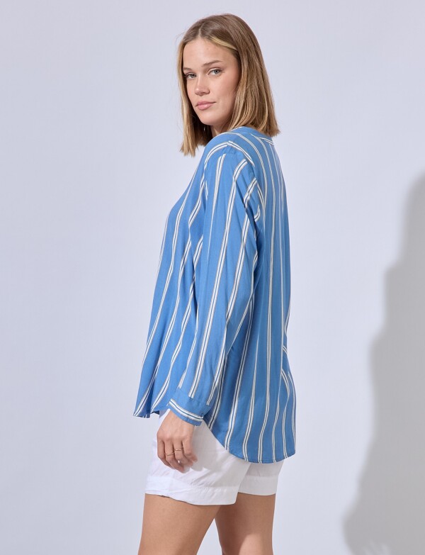 Camisa Lineas AZUL/MULTI