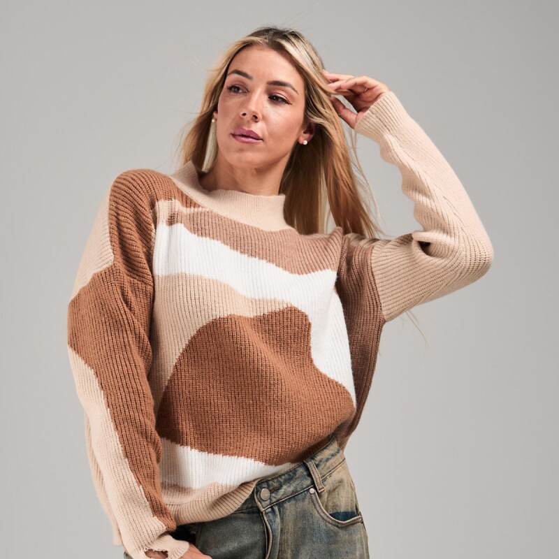 Buzo tejido slowly Beige/brown