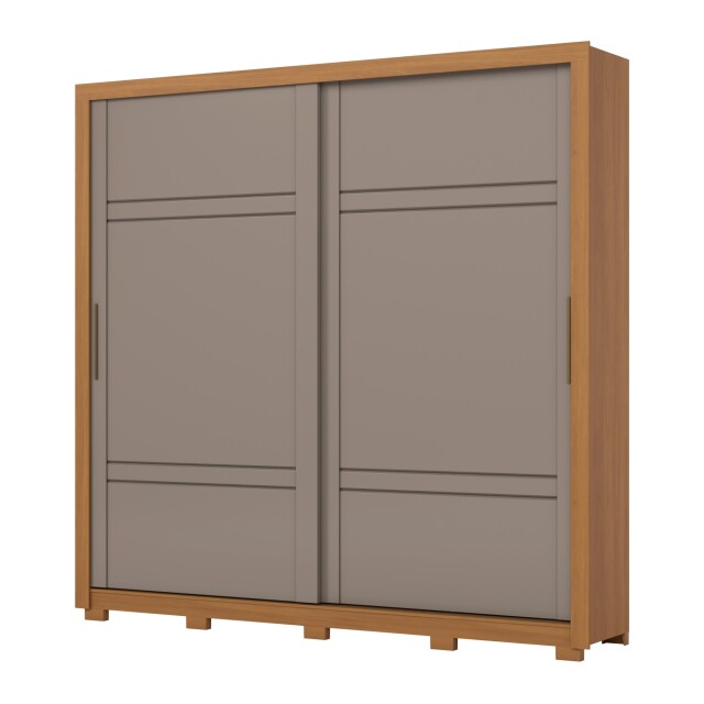 ROPERO SINTRA 2 PUERTAS 4 CAJONES INTERNOS GUARDARROPA CLOSET ARMARIO CANELA