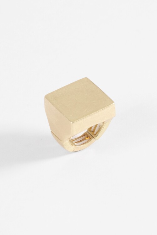 Anillo ajustable cuadrado antique dorado