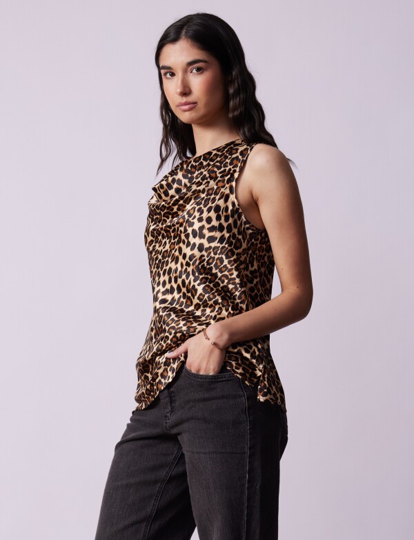 Blusa Animal Print BEIGE/MULTI