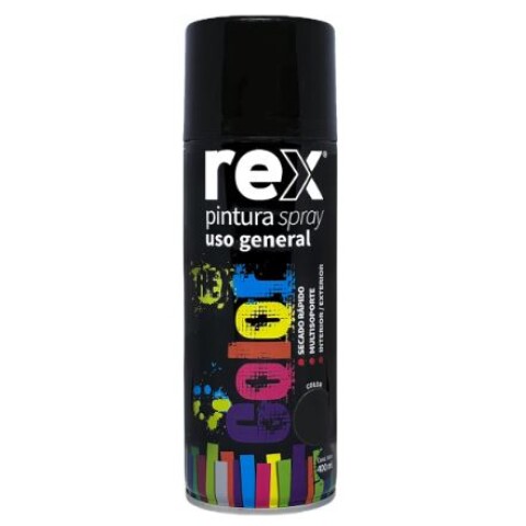 Pintura en Aerosol Spray Uso general - Secado Rápido Negro Brillante