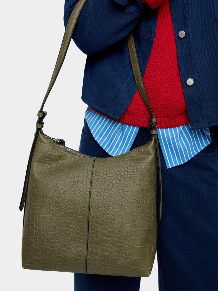 Bolso De Hombro Con Grabado Animal caqui