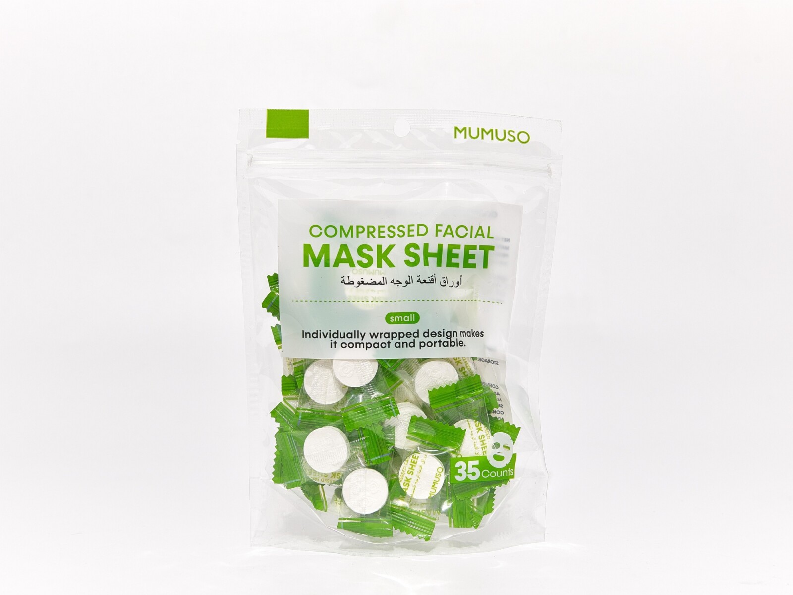 MASCARILLA FACIAL COMPRIMIDA (35 CUENTAS) 