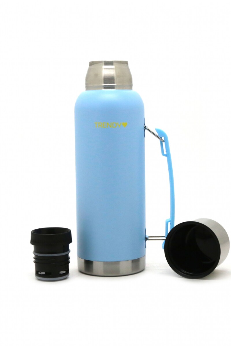 Termo 1000 ML con vaso incluido Celeste